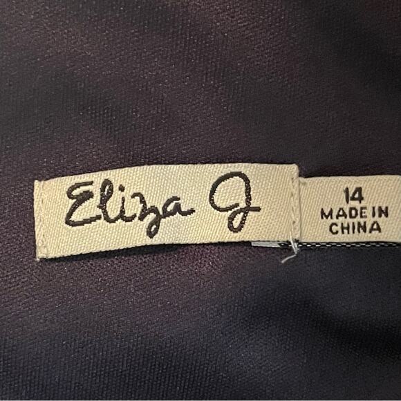 Eliza J Navy Beaded Ruched Feminine RoyalCore Party Event Dress NWOT Size 14 - Picture 10 of 15